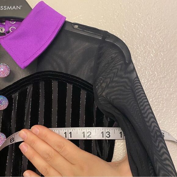 Weissman dance costume black vest You're The Cream In My Coffee 13575 child MC - Picture 5 of 9